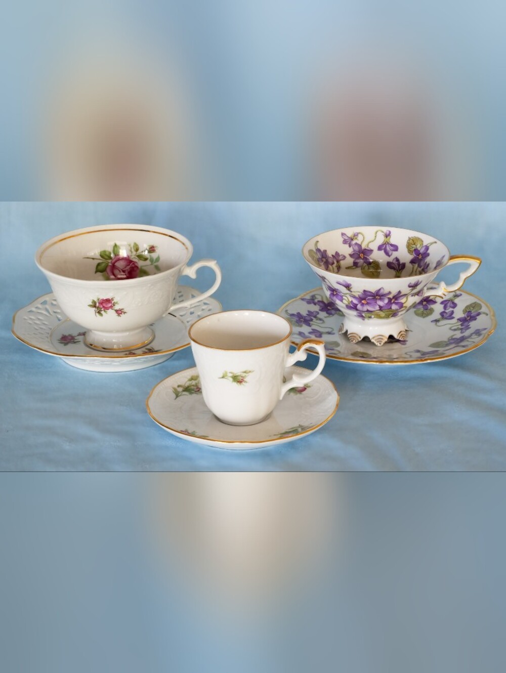 Beautiful  Assorted Vintage Cup And Saucers. Made in Germany!